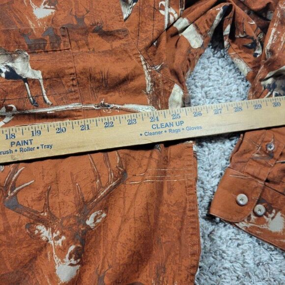 North River Outfitters Shirt XL Burnt Orange Hunting Long Slv Button Down Flaw* - Picture 4 of 8